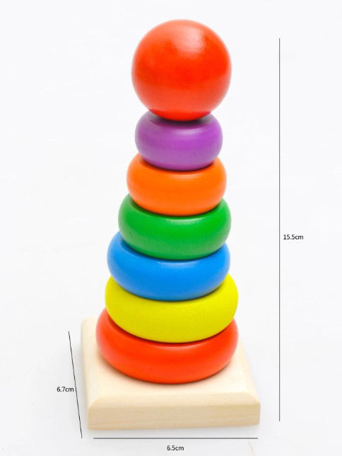 Mini Rainbow Wooden Stacking Rings