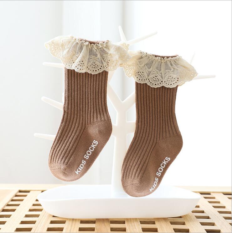 Ribbed Lace Edged socks