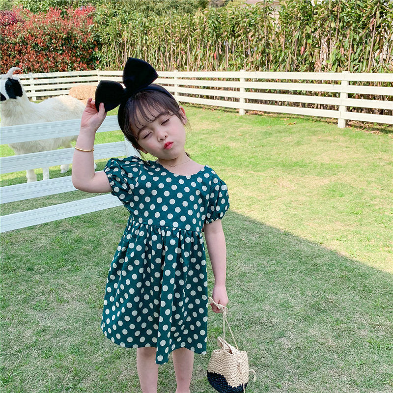 Polka Dot Dress - GREEN