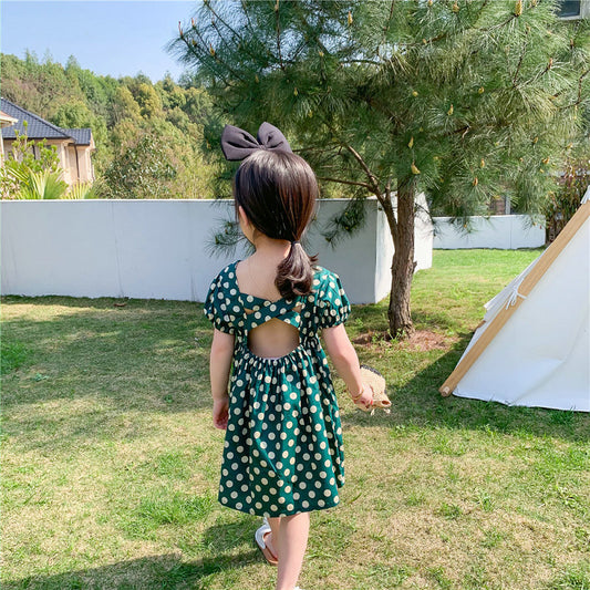 Polka Dot Dress - GREEN