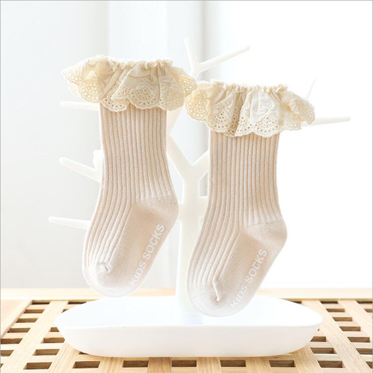 Ribbed Lace Edged socks