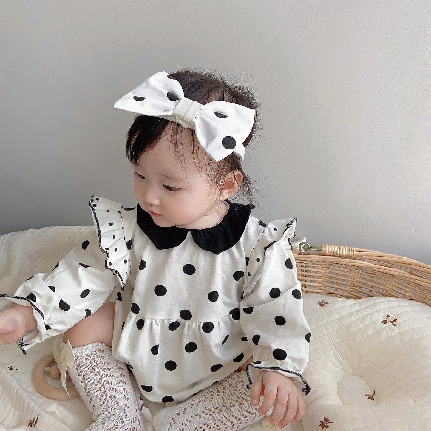 Polka dot romper set