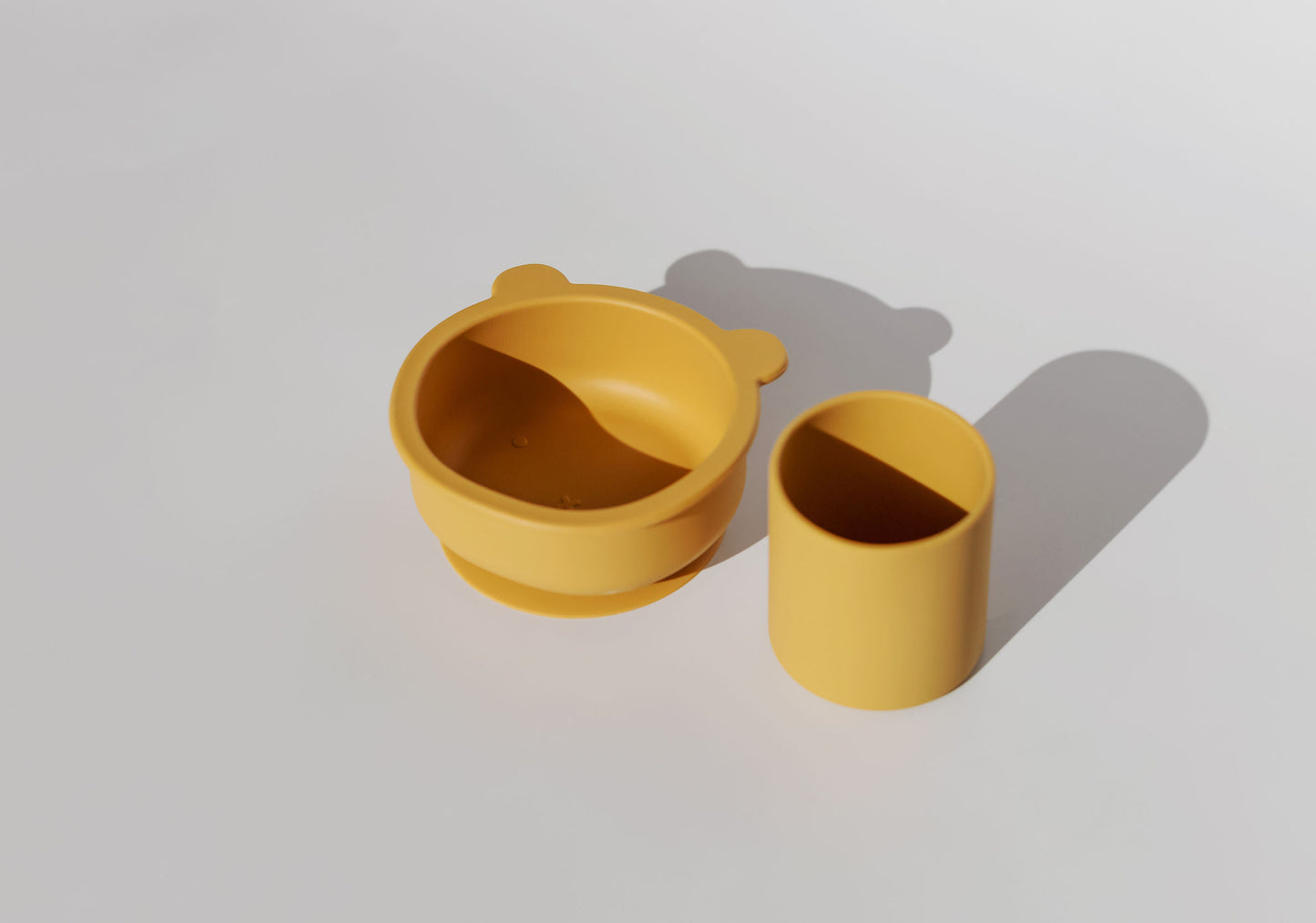 Bear Suction Bowl & Cup Set -  Mustard