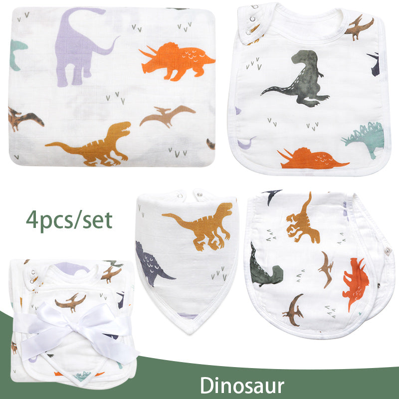 Muslin 4pc Set - Dino Mix