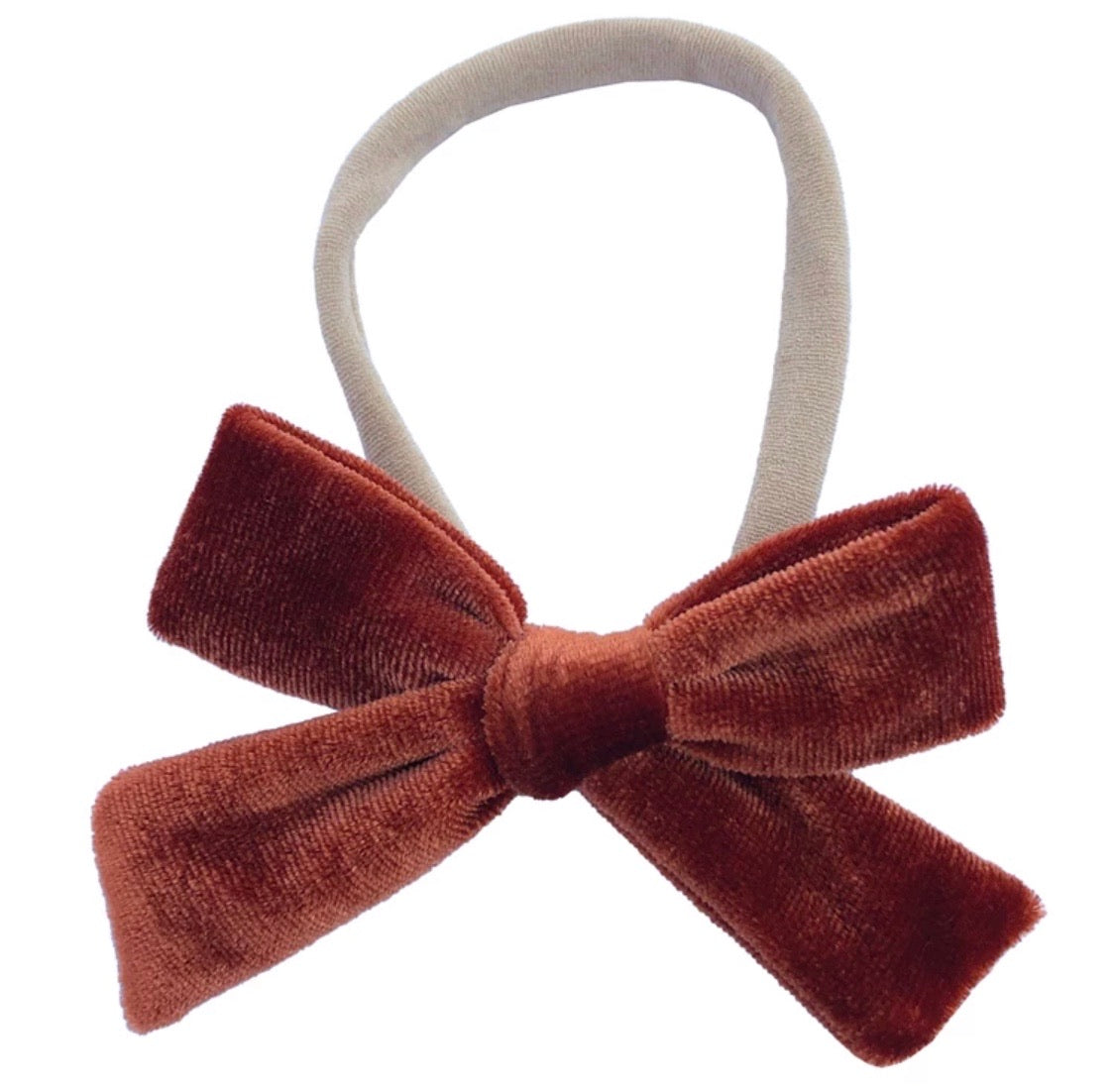 Velvet Bow Headband - Copper