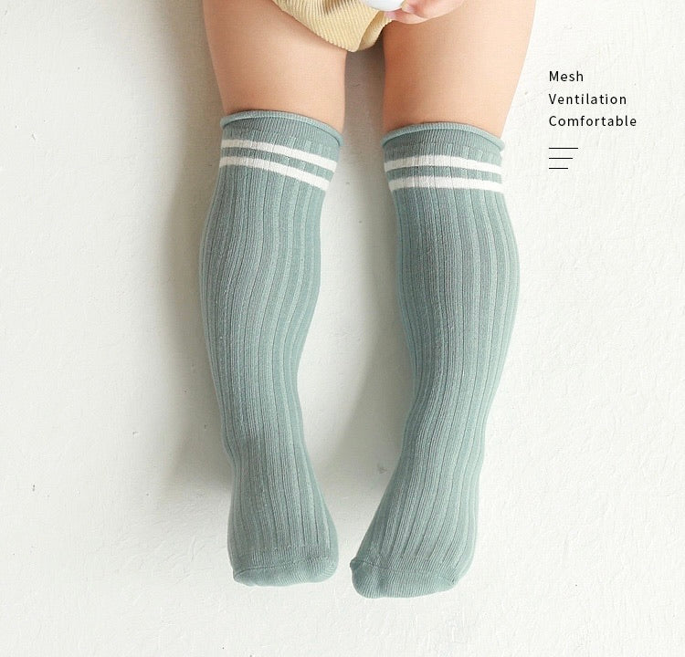 UNISEX Ribbed stripe Knee High Socks