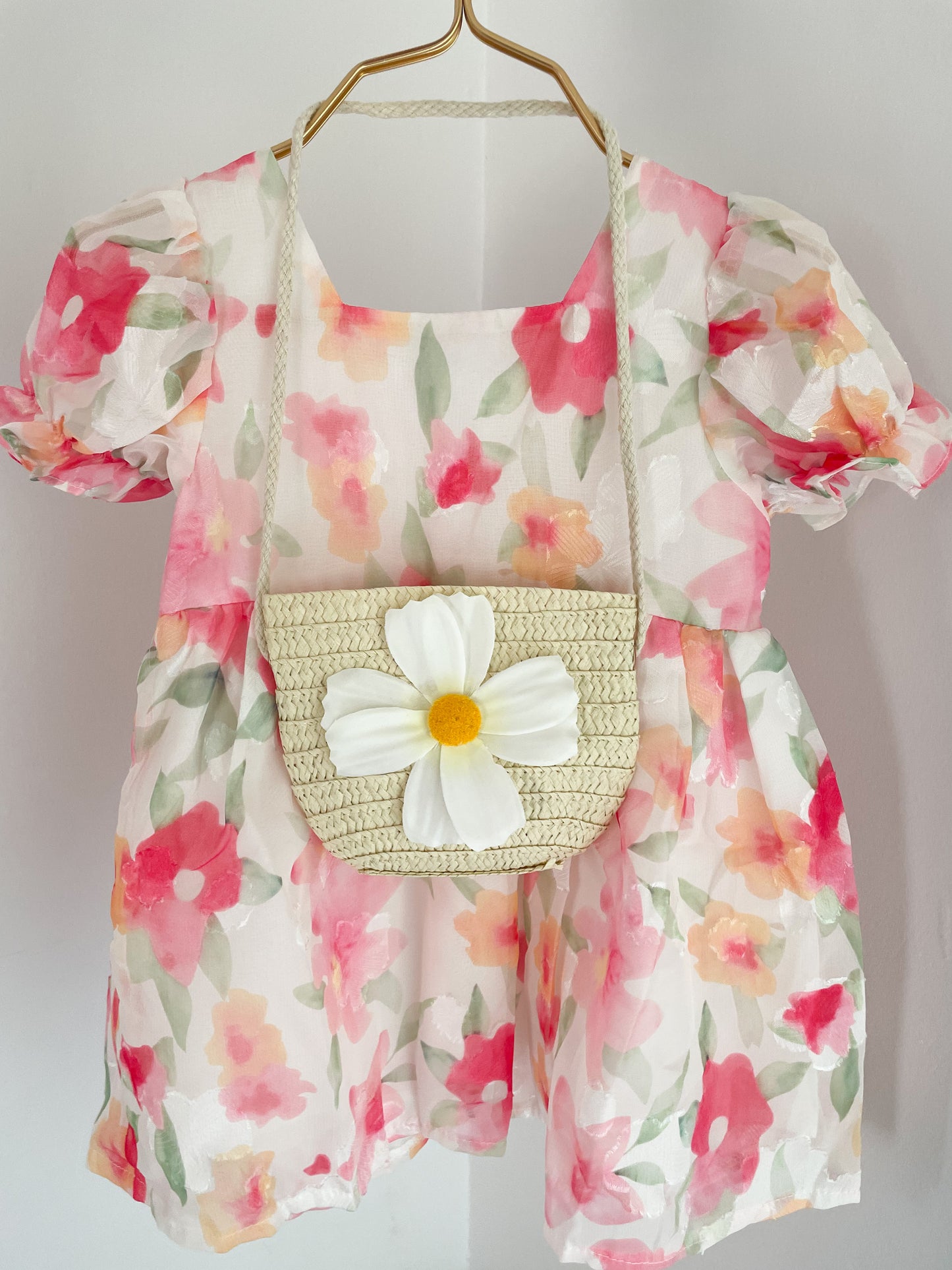 Floral dress with bag