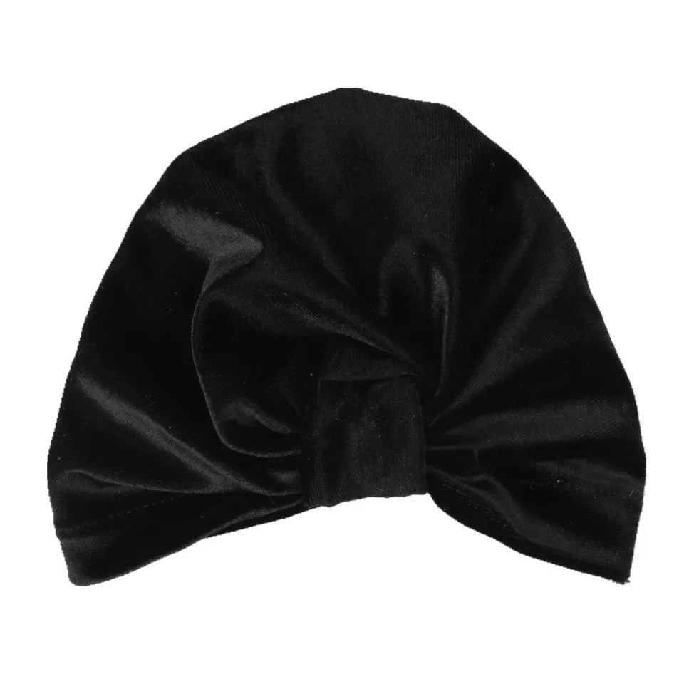 Velvet Knot Turban - Black